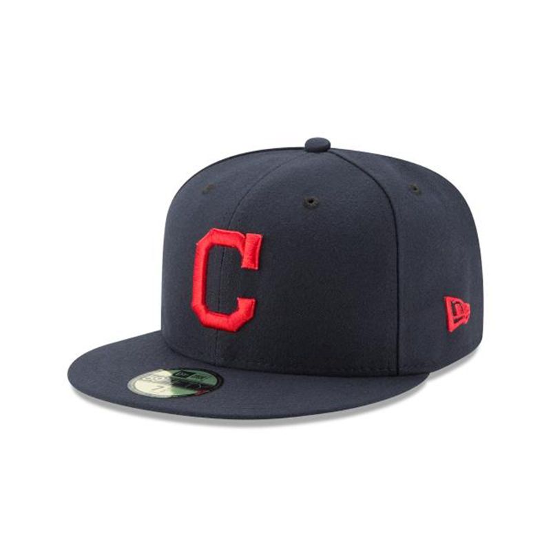 MLB Cleveland Indians Authentic Collection 59Fifty Fitted (MAC8212) - Blue New Era Caps